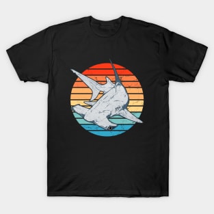 Hammerhead shark retro sunset T-Shirt